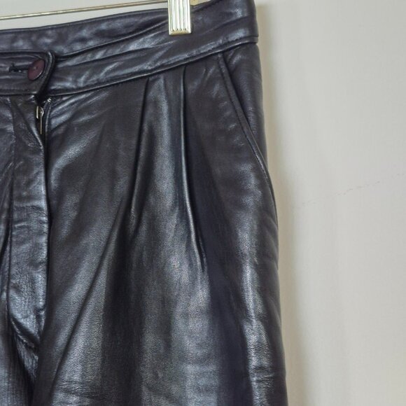 Vintage Buttery Soft Genuine Leather High Waisted Pants Made in Canada - Picture 7 of 9